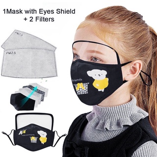 Mascarilla protectora para niños al aire libre con escudo de ojos + 2 filtros boctob