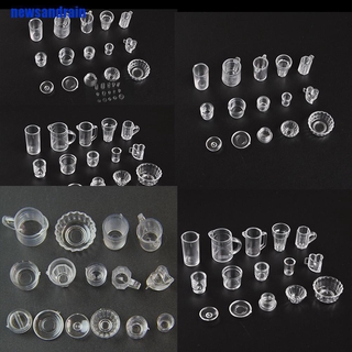 Newsand & 15 pzs/set Mini vasos De bebidas transparentes platos vajilla miniatura (1)