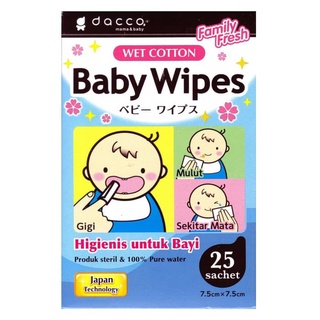 Dacco Baby toallitas 25 sobres//Dacco Baby toallitas familiares frescas