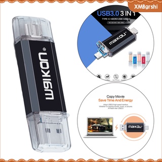 [rshi] unidad flash 3 en 1 de 128 gb para teléfonos ordenadores tabletas usb 3.0 tipo c flash drive micro usb flash drive pulgar drive