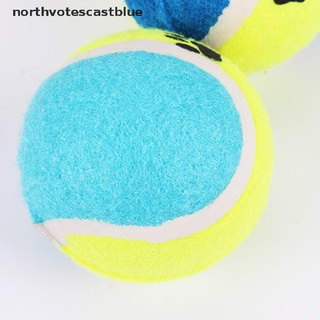 Ncvs Micro elastic dog training ball Pet toy throwing tennis ball footprint pattern Blue