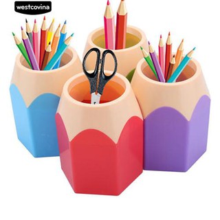 Pincel de maquillaje en forma de lápiz, soporte para bolígrafos, olla, oficina, papelería, organizador (1)
