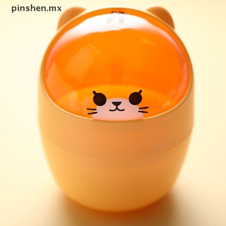 PINSHEN Ins Desktop with Lid Trash Can Mini Kawaii Cute Bear Trash Bin Storage Box Girl . (7)
