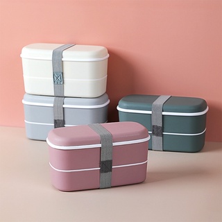 LIME Bento Lunch Box Container with Chopsticks Food Storage for Adults Kids Double-layer Bento Boxes Microwave Safe (9)