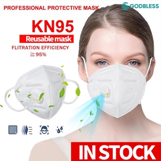 【🔥Precio bajo🔥Kn95 máscara reutilizable derretir tela a prueba de polvo transpirable Anti-HazeAntibacterial gris/blanco 5pcs cara valvular Mas