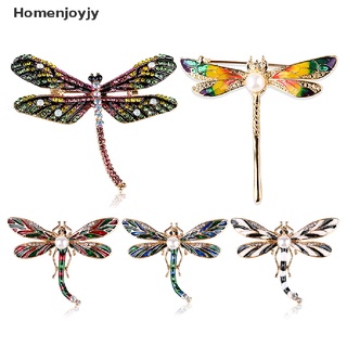 <hjy> broches de libélula vintage de cristal para dama, diseño de animales, joyería, regalo caliente
