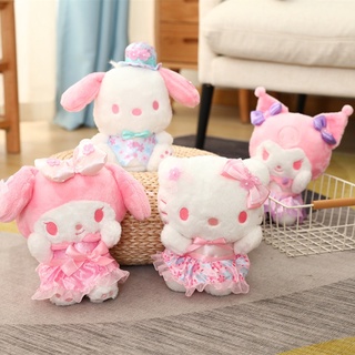 8.6in sanrio anime rosa kuromi melodía muñeca lindo peluche anime hello kitty muñeca cumpleaños para niños bebé regalos para niña 22cm