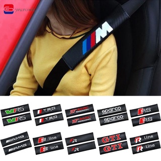 [listo Stock] letras de fibra de carbono cinturón de seguridad de coche cinturón de cuero sintético almohadillas de hombro cubierta