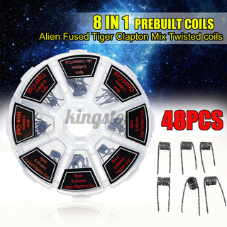 8 IN 1 PREBUILT COILS Alien Fused Tiger clapton Mix Twisted Coils (1)
