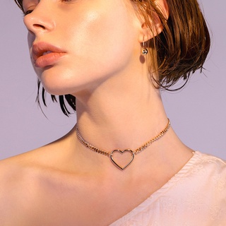 Simple hueco amor collar cadena de plata collares para mujer moda joyería