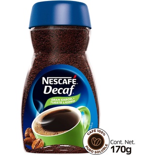 Nescafe Decaf, café 100% puro soluble descafeinado, 170 gramos