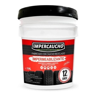 Impermeabilizante Impercaucho 12 Años Cubeta 19 Lts TERRACOTA Y BLANCO (1)