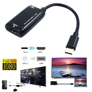 hifulewu Portable USB 3.1 Type C to HDMI-compatible 1080P Adapter Cable Audio Converter for PC HDTV