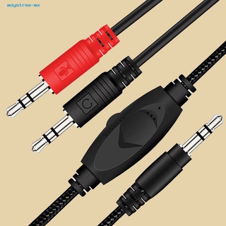 moystree scroll botón cable de audio 3,5 mm macho a macho trenzado cable de auriculares reducción de ruido para pc