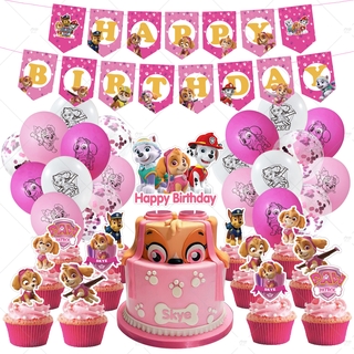 Paw Patrol 44 pzas globos de dibujos animados para patrulla canina/globos Skye para perros+decoración de fiesta de cumpleaños feliz