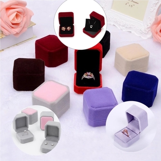 caja de joyería cuadrada de terciopelo para anillos, collares, pendientes, pulseras] [funda organizadora de joyería] (1)