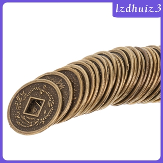 Gemgem Loey 50 piezas Alloy Chinese Fortune auspizy Coin Feng Shui I-ching Coins Souvenir para decoración de 2cm