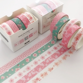 5roll/set washi cinta colorida delgada cinta de enmascaramiento planificador álbum de recortes decoración de la escuela oficina estacionaria