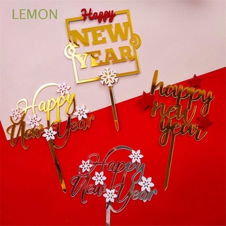 limón diy decoración de tarta estrella navidad pastel decoración festiva copo de nieve suministros de fiesta acrílico feliz año nuevo