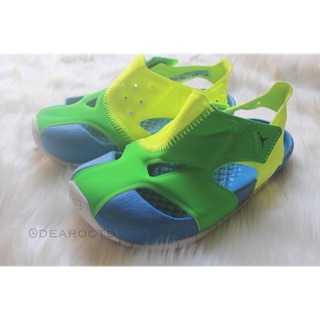 Sandalias air Jordan azul verde lima