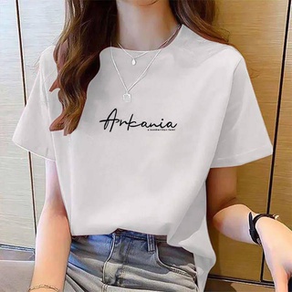 Venta Caliente 100 % Algodón Puro Camiseta De Manga Corta Mujer Verano 2022 Nuevo Estilo Versión Coreana Suelta Estudiante Impresión Todo @ -