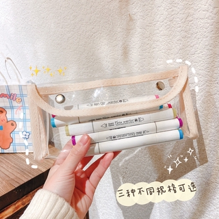 Corea INS PVC transparente estuche de lápices bolígrafo papelería bolsa de almacenamiento de viaje impermeable bolsa de maquillaje monedero (5)