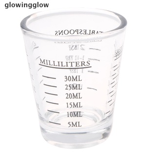 glwg 1pc 50/100 ml taza medidora de vidrio con escala de vidrio líquido onza de vidrio brillante