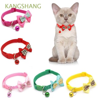 kangshang collar ajustable para mascotas, fácil de usar, collar de gato, collar de gato, pajarita, accesorios para perros, campana para cachorro, gatito, suministros para mascotas, multicolor