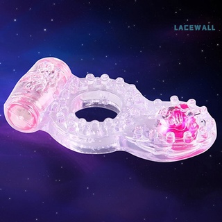 Lacewall anillos vibradores para pene clítoris doble polla anillo elástico Delay juguetes sexuales para hombres (4)