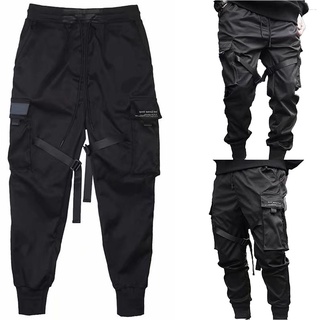 Pantalones Paracaidista Viento Algodón Funcional Suelto Hombres Multi-Bolsillo