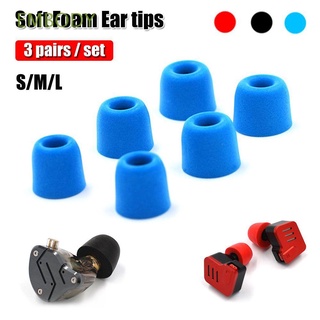 EMBODY 3 Pairs New Ear Tips Comfortable Eartips Memory Foam Replacement In-Ear Noise Isolating For Earphone Headphones Ear Pads/Multicolor