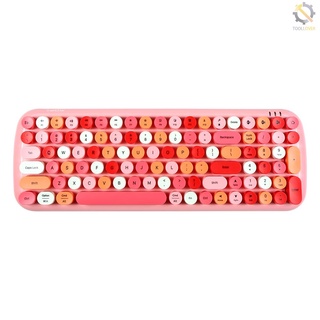 Mofii candy BT teclado inalámbrico BT Color mezclado 100 teclas circulares Mini portátil niñas teclado para teléfono/tableta/Laptop rosa