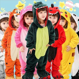 Pijamas de una pieza de Animal de franela para niños niños y niñas Tianma Pikachu Tigre dinosaurio Otoño e Invierno ropa interior cálida 9h44 (1)