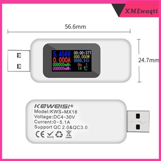 [XMEWAQTI] 10 in 1 USB Type-C Power Meter, USB Tester, USB Voltmeter, 4-30V Voltage Meter Timing Ammeter, Digital Monitor, Cut-off