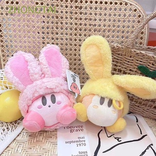 zhongtai 8 cm anime estrella kirby lindo peluche muñecas llavero llavero hebilla de plástico niños juguete adorno kirby bunny peluche juguetes/multicolor