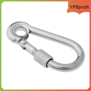 Stainless Steel Spring Snap Clip Hook Carabiner Screw Lock Key Ring Hook with Spring Loaded Gate for Outdoor Camping