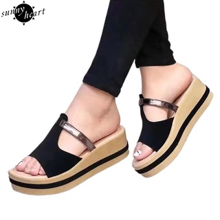 sunnyheart transpirable sandalias de las señoras T-correa de la plataforma de las mujeres zapatillas todo-partido calzado (7)