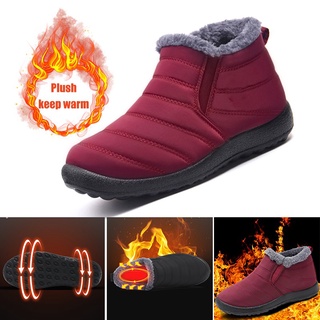 Indestructible impermeable zapatos de nieve para las mujeres de felpa forrada gruesa botas calientes con suela antideslizante regalo de invierno para la madre