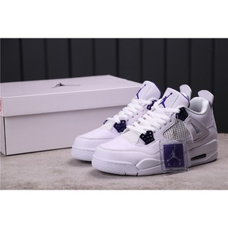 zapatos de baloncesto de moda 100% original nike jordan 4 air jordan 4 court púrpura para hombre deportes casual zapatos (3)