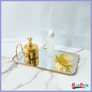 Beebox Vintage Rectangular espejo bandeja maquillaje Perfume organizador titular decorativo