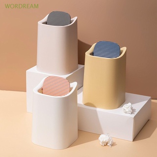 wordream mini papelera puede sala de estar papelera papelera de escritorio portátil con tapa dormitorio cocina papelera almacenamiento de basura/multicolor