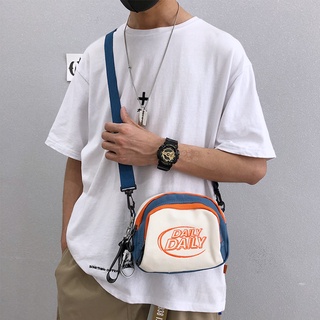Bolso bandolera para hombre pequeño bolso de lona de verano de moda de marca personalidad de moda de un solo hombro bolso de hombro para niños pequeño bolso de teléfono de ocio ZaSV (1)