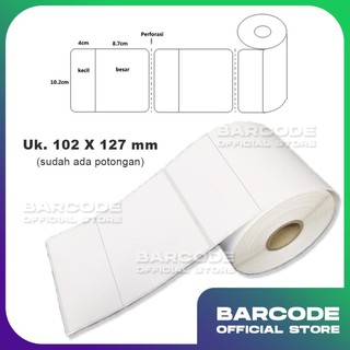 Material de etiqueta de impresora de código de barras tamaño 102 X 127 (102 X 127 mm)
