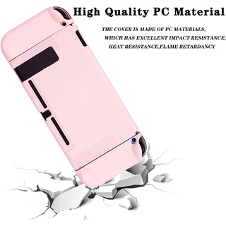 Pink Protective Case Cover For Nintendo Switch Joy-Con Controllers Shell wtih Glass Screen Protector and 4 Thumb Grips (6)