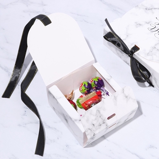 MAGNOLIA Hot Gift Bag DIY Marble Style Candy Box Festival Party Creative Present Simple Kraft paper/Multicolor (7)