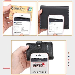 baellerry moda nuevos hombres pequeño rfid cartera delgada id tarjetas titular seguro antirrobo smart cartera negocios metal monedero (7)