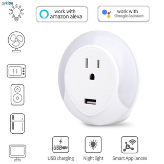 * Tuya Smart Life WiFi Socket Con Luz De Noche LED Enchufe Inteligente Remoto Control De Voz Para Alexa Google Home gykipu