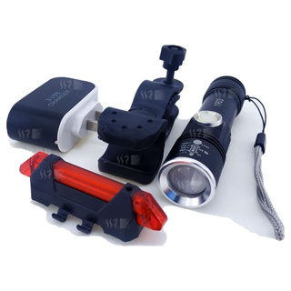 kit de luces para bicicleta con soporte para lámpara y cargador