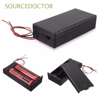 SOURCEDOCTOR DIY Battery Storage Boxes Battery 2 Slots Battery Box ABS for 18650 Battery With Hard Pin Storage Box Black High Quality Battery Holder/Multicolor