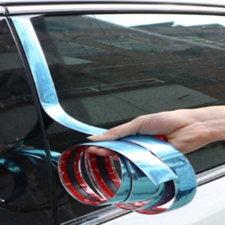 10Mm*3M plata cromado tira de coche puerta ventana parachoques decoración moldura recorte rejilla pegatina forro tira borde de la puerta (6)